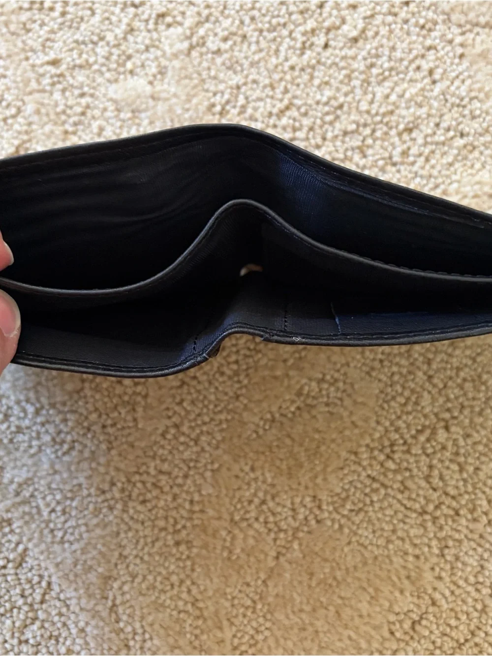 Men's Black Leather Card & Key Holder - Minimal Bifold